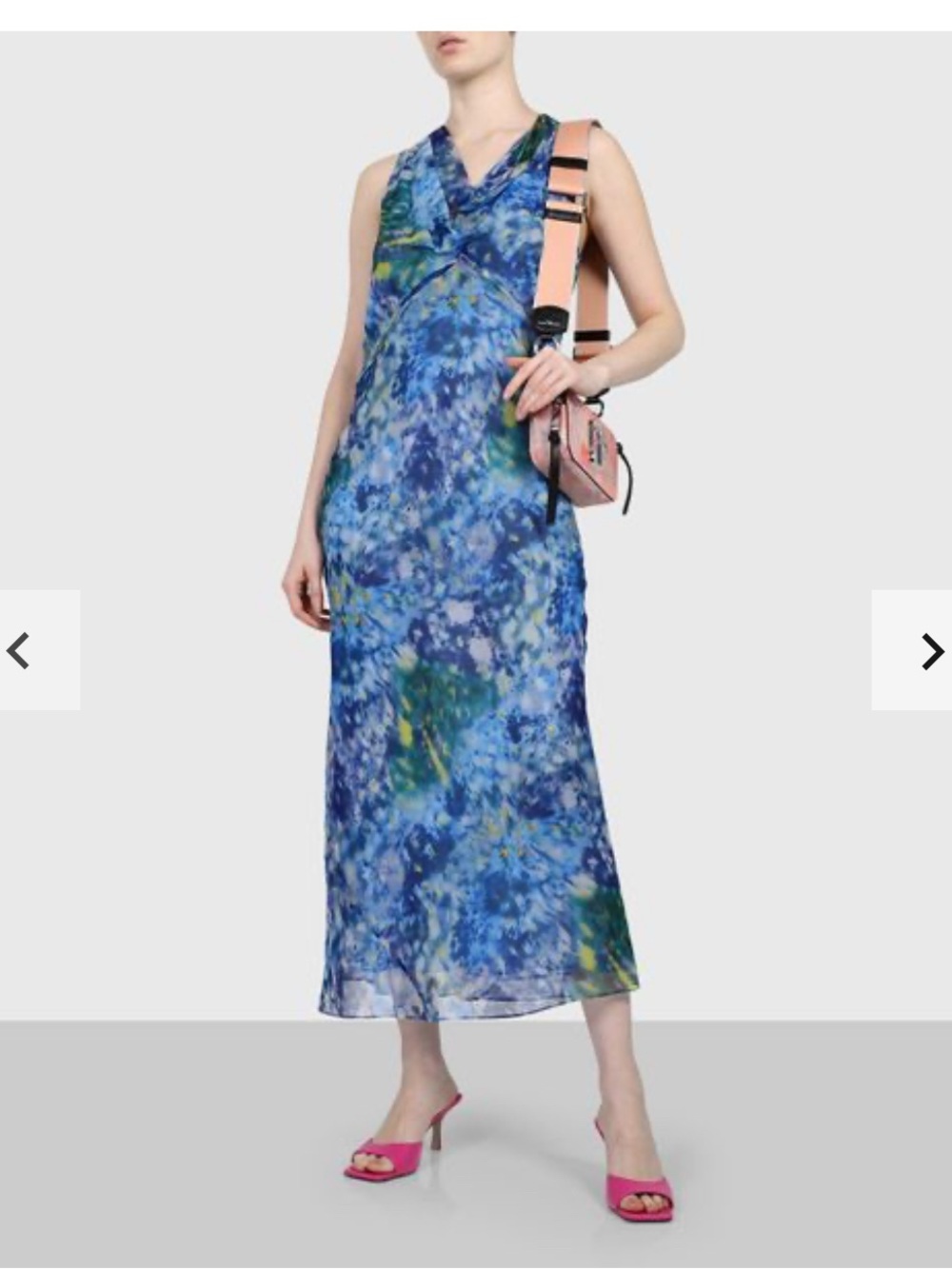 Marc Jacob Blue Tie-Dye V-Neck Maxi Dress